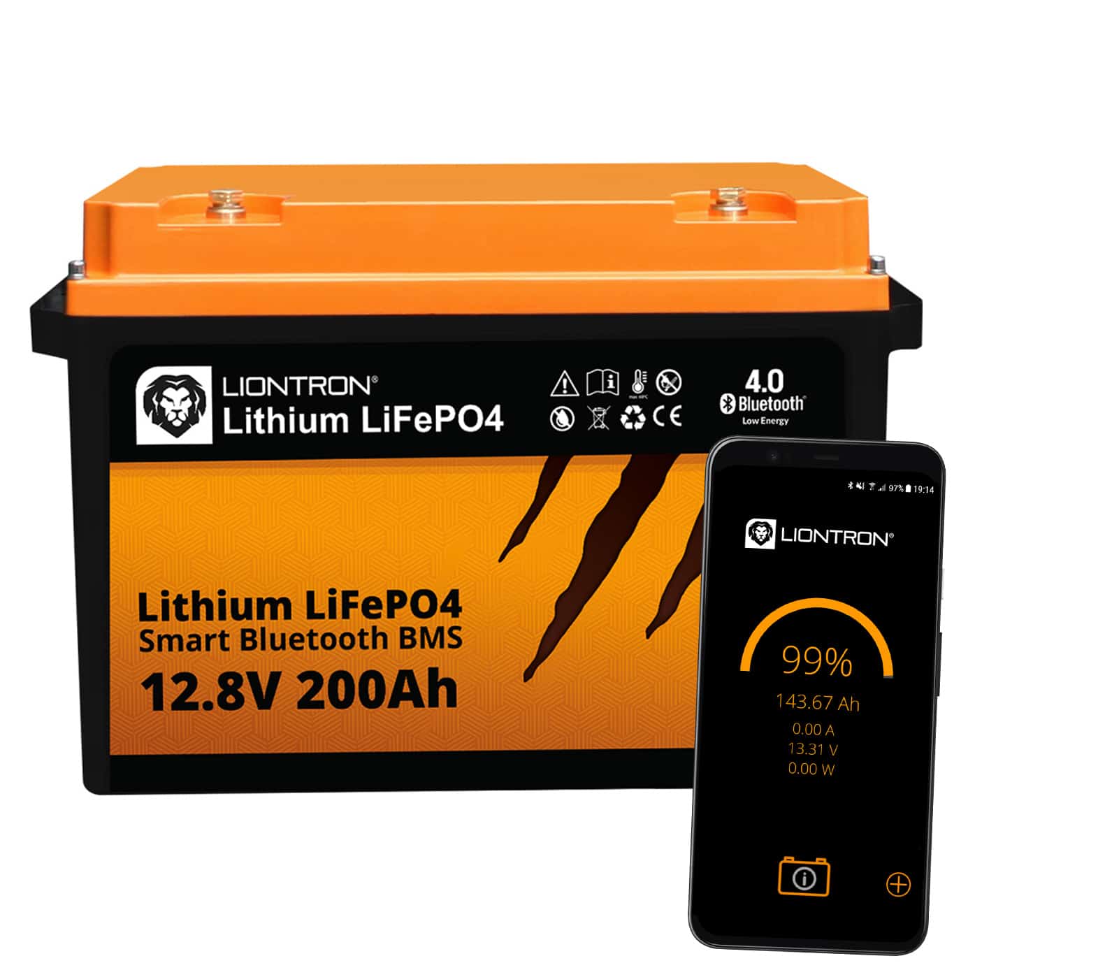 Liontron 40Ah 12V LiFePO4 Smart BMS Lithium Batterie für Wohnmobile,Wohnwagen 