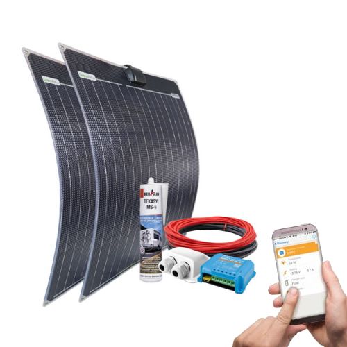 mobilPV 2x50Wp Flex Solaranlage für Wohnmobile / Wohnwagen / Boote