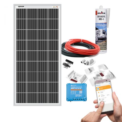 mobilPV 200Wp Verschattungsresistente Solaranlage für Wohnmobile / Wohnwagen / Boote