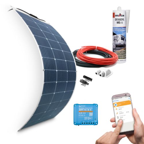 mobilPV 110Wp x-Flex Solaranlage für Wohnmobile / Wohnwagen / Boote