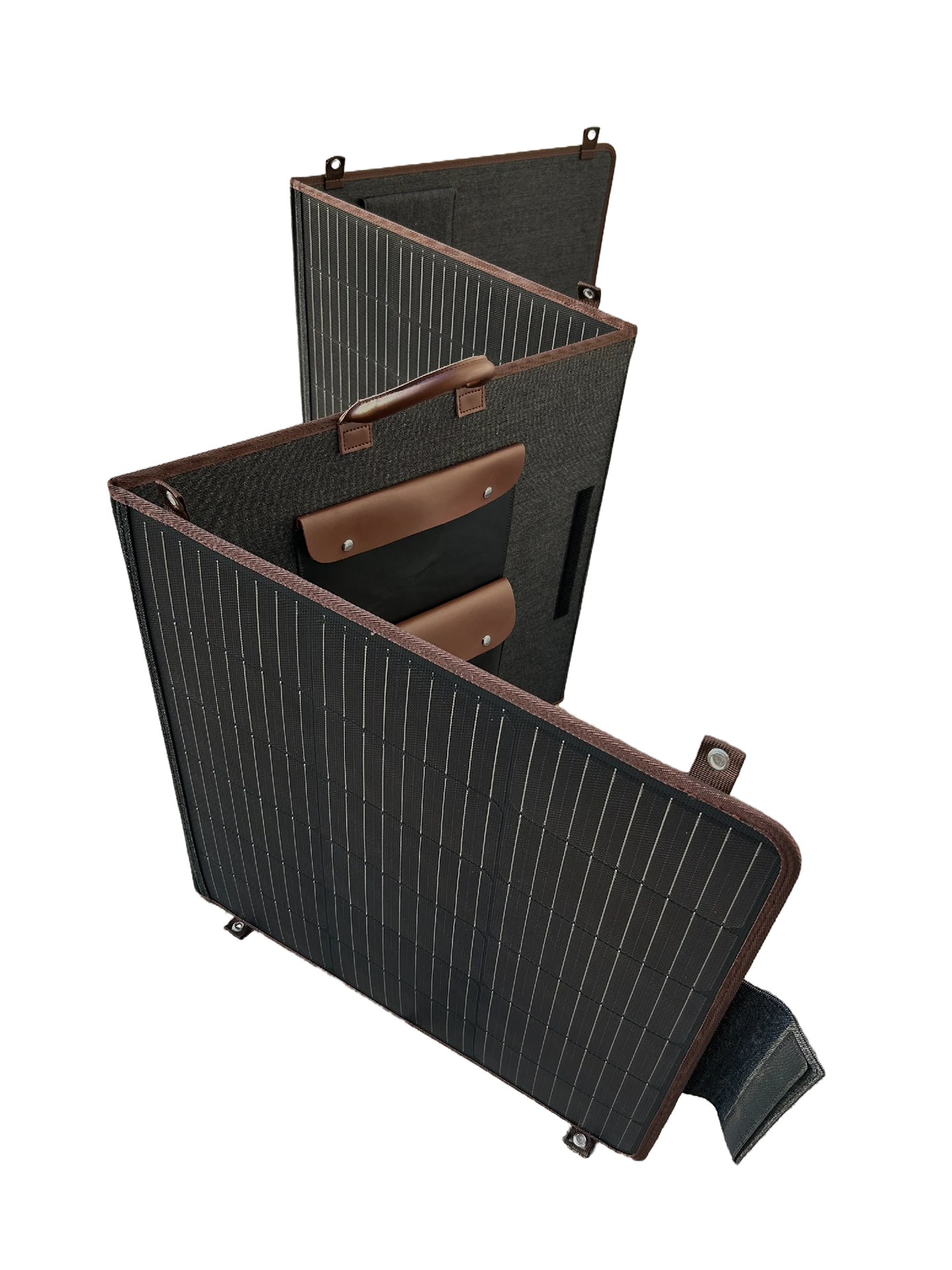 Solartasche Cowboy 205W inkl. Befestigung USB-A und USB-C braun dreifach faltbar