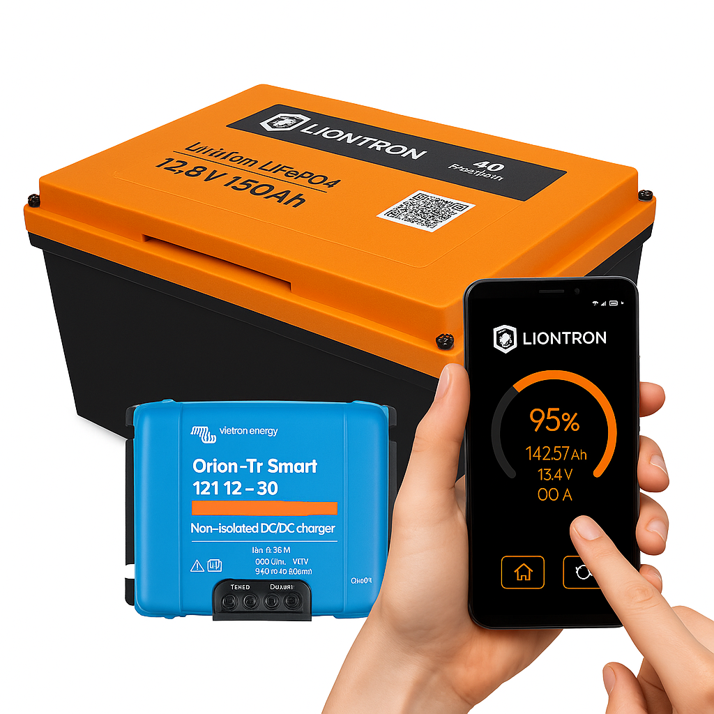 Premium Booster Paket - LIONTRON LiFePO4 12,8V 150Ah Untersitz+ Orion-Tr Smart 12/12-30A Ladebooster
