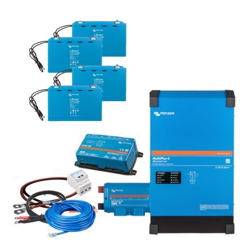 Multiplus-II 48V 1-Phasen 5kVA - Speicherpaket 9,6kWh LiFePO4