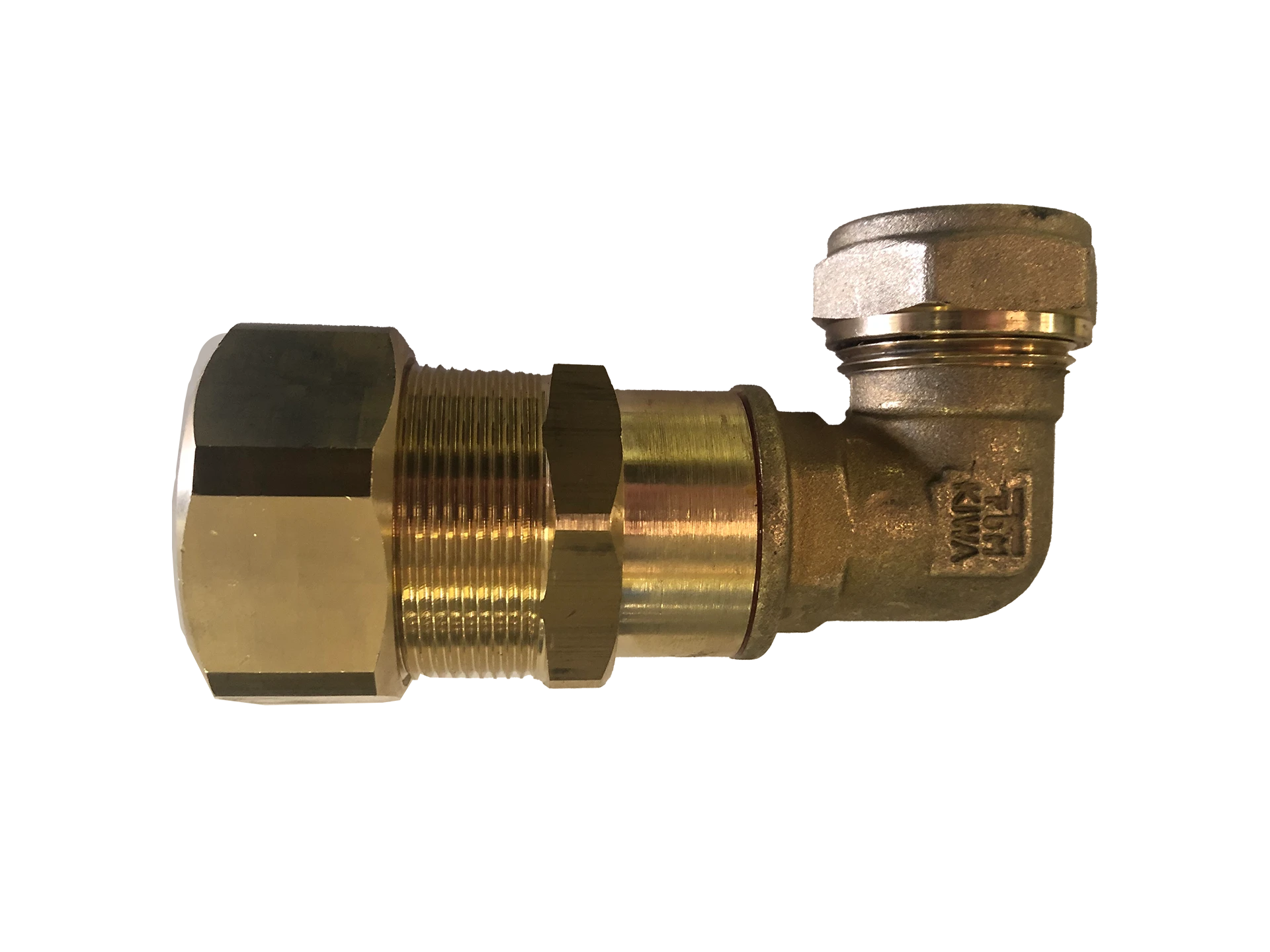 WATERWAY Spiralrohr-Verschraubung DN25 Kupplung mit 90° Bogen