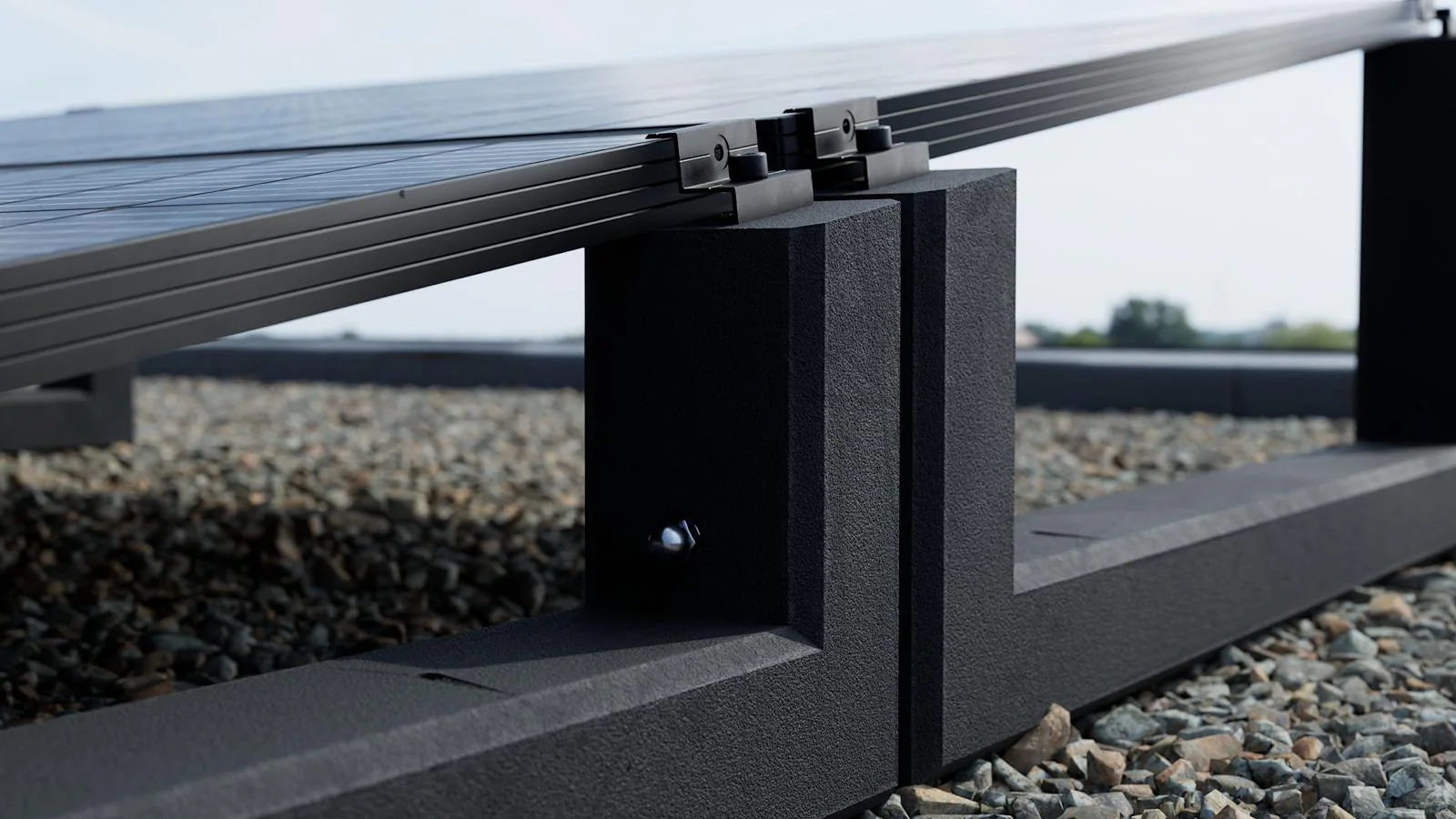 10° XL Flachdach Aufständerung aus Feinbeton Ost-/Westausrichtung - Set für 2 Module 