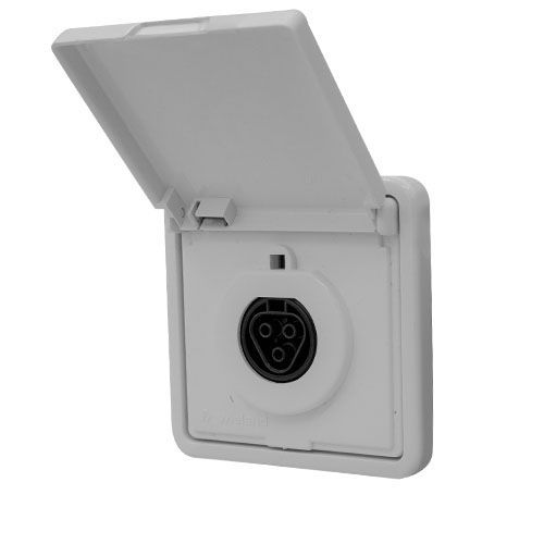 Anschlusskabel 5 Meter mit mit  90° Wieland-Stecker und Einspeisesteckdose Unterputz