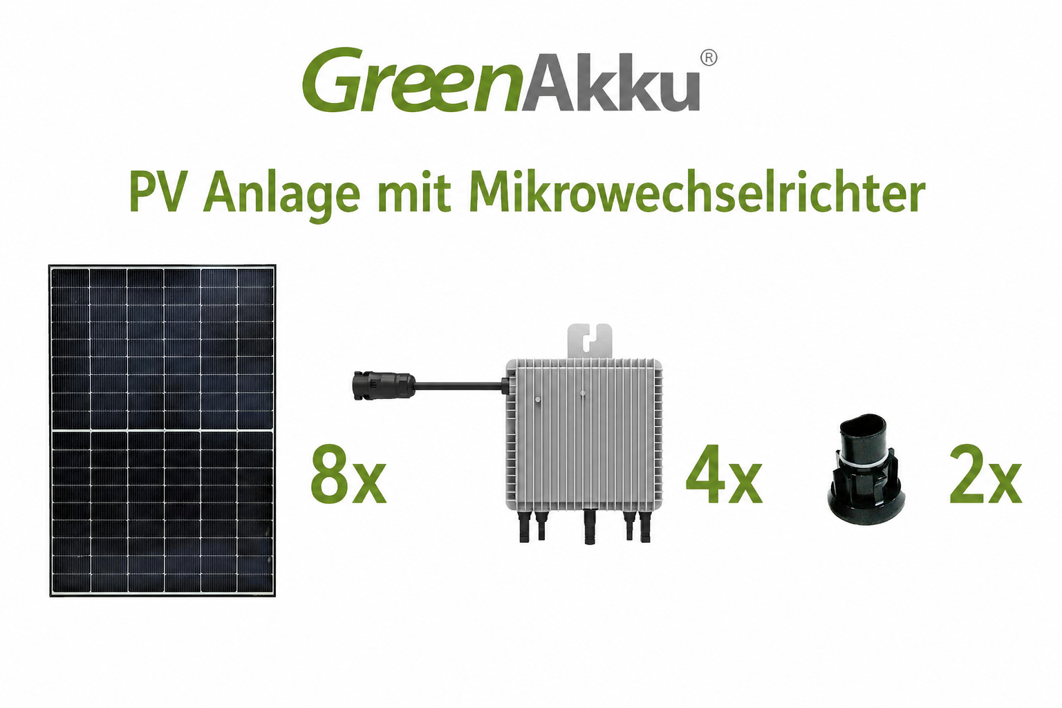 PV-Anlage mit Mikrowechselrichter - 8 bifaziale 485Wp Module - 3,9 KWp