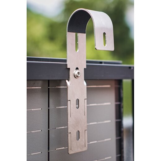 PV-Halterung für Gitter-Balkon mit senkrechten runden Handgriffen (Typ R) - Set für 1 Modul