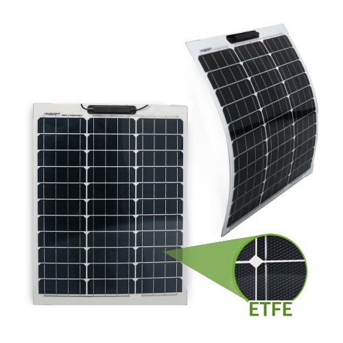 GreenAkku Semi-Flexibles Solarmodul ETFE 50Wp Monokristallin