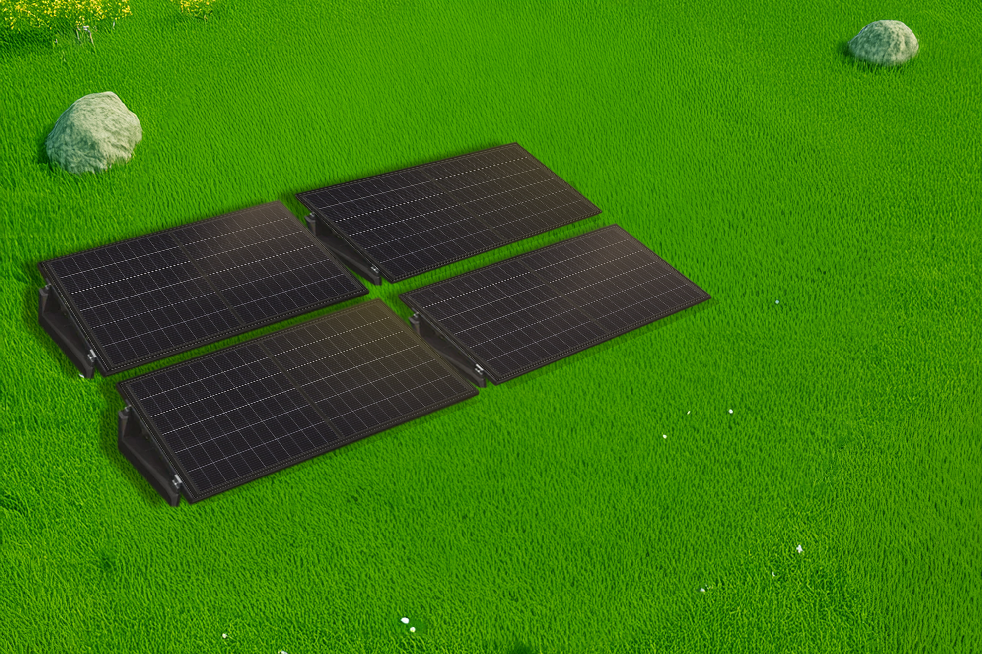 Balkonkraftwerk Premium 4 Module 2000Wp - Garten + 2KWh Speicher
