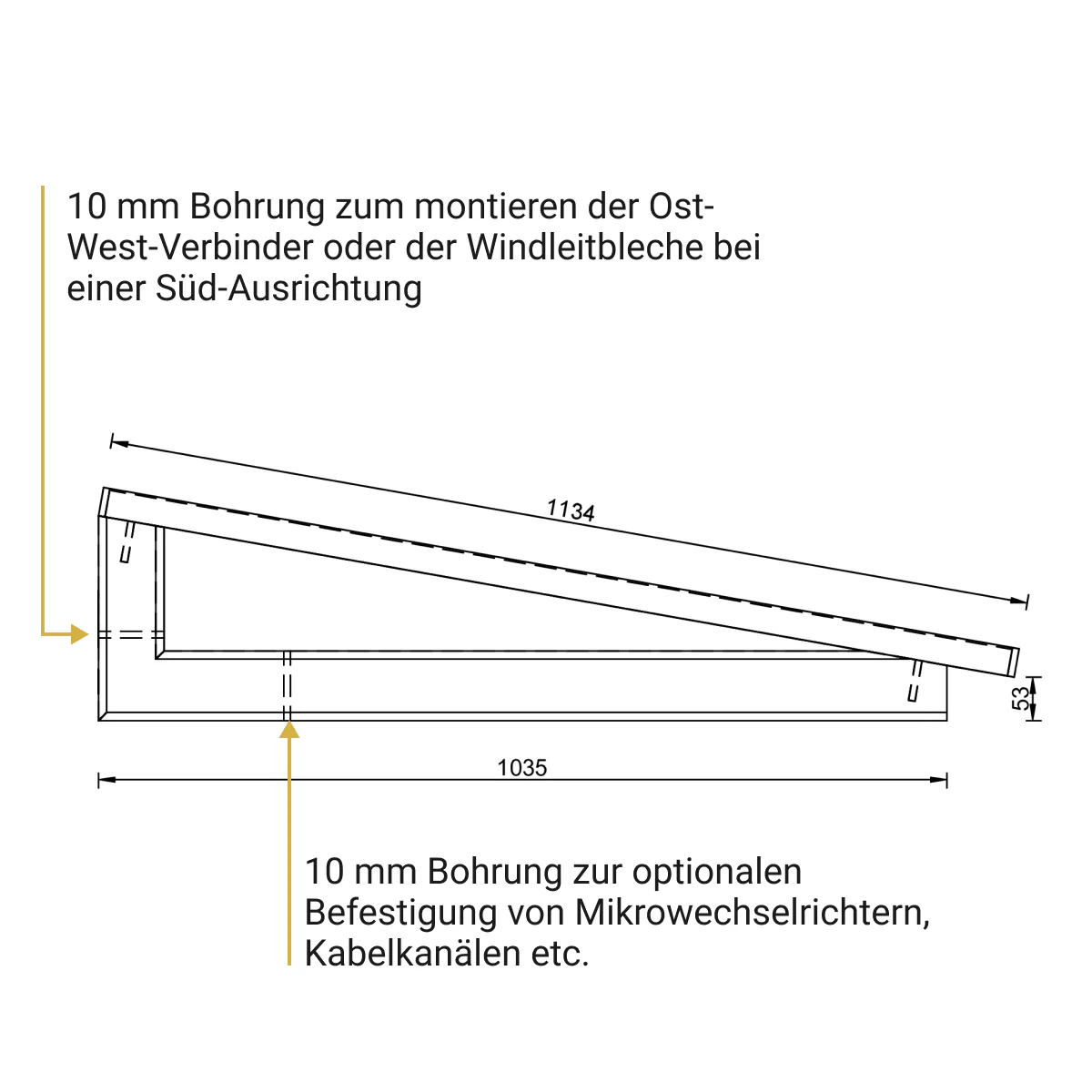 10° Flachdach Aufständerung aus Feinbeton - Set für 1 Modul