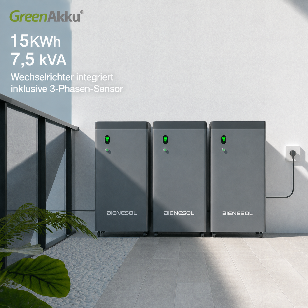  48V Speichersystem PV-Anlage -Cube 5200 15,3 kWh - 7,5 kVA mit integriertem Batteriewechselrichter 