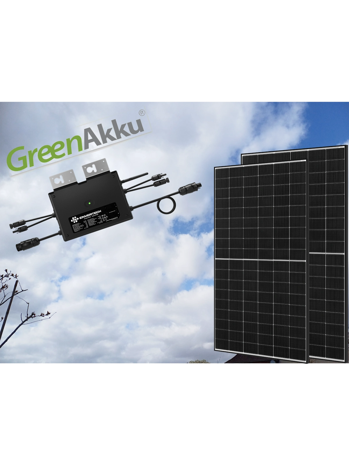 Balkonkraftwerk Premium Power 2 Module 900 Wp - Fassade
