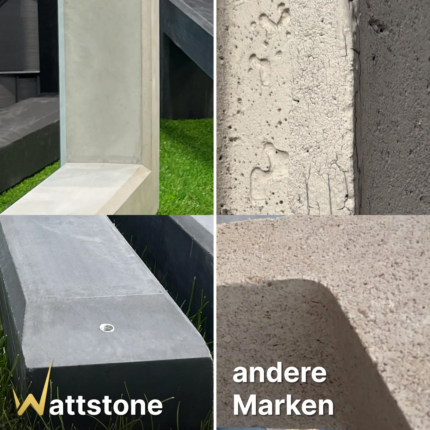 10° XL Flachdach Aufständerung aus Feinbeton Ost-/Westausrichtung - Set für 4 Module 