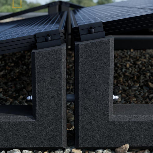 10° XL Flachdach Aufständerung aus Feinbeton Ost-/Westausrichtung - Set für 4 Module 