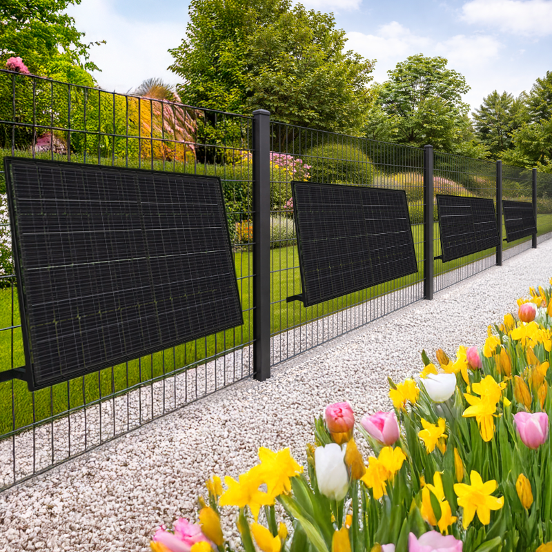 Balkonkraftwerk Premium 4 Module 2000Wp - Zaun + 2KWh Speicher