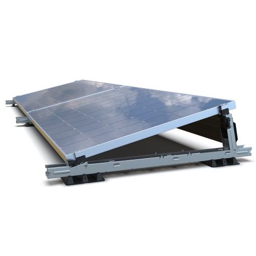Flachdach Montagesystem [2x 370-450Wp] quer nebeneinander