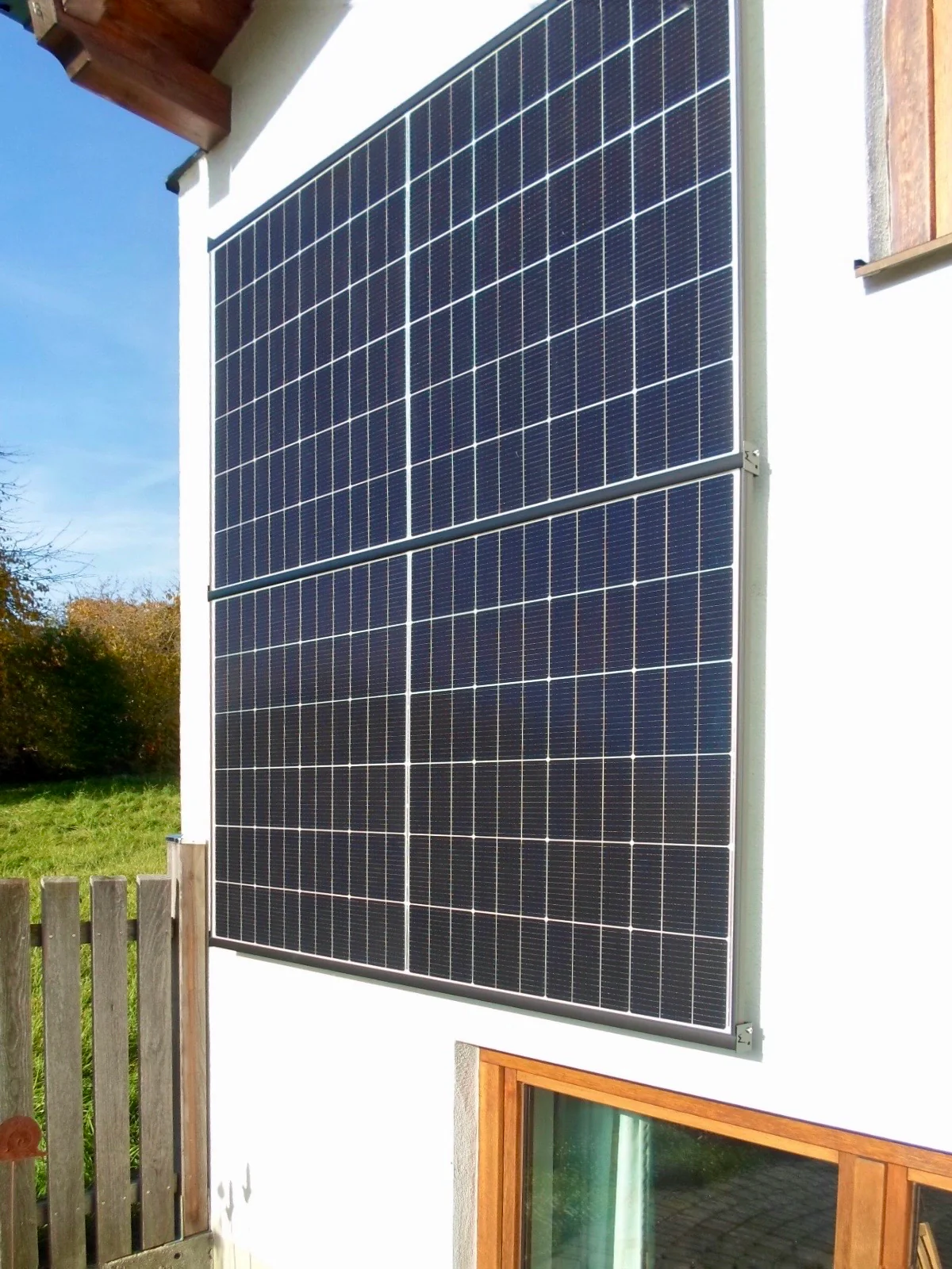 WandPV Premium verdecktes Montagesystem Sandwich (übereinander horizontal) Komplettset für 2 PV-Mod.