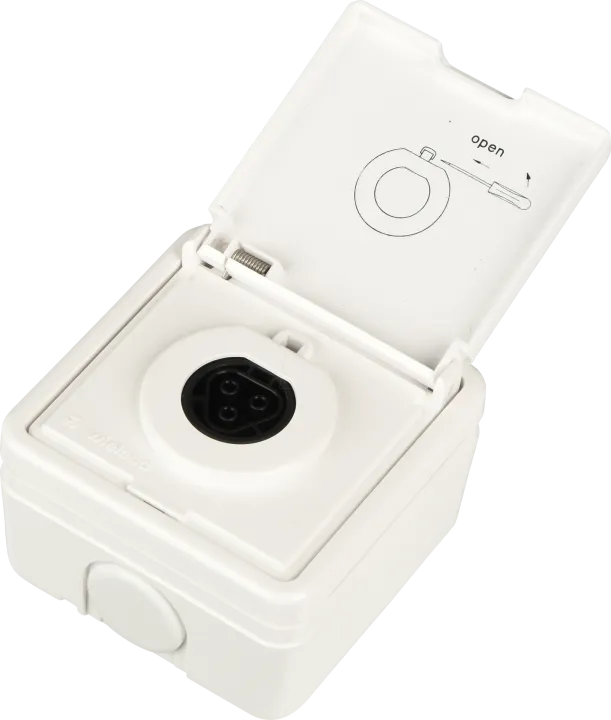 Anschlusskabel 5 Meter mit mit  90° Wieland-Stecker und Einspeisesteckdose Aufputz