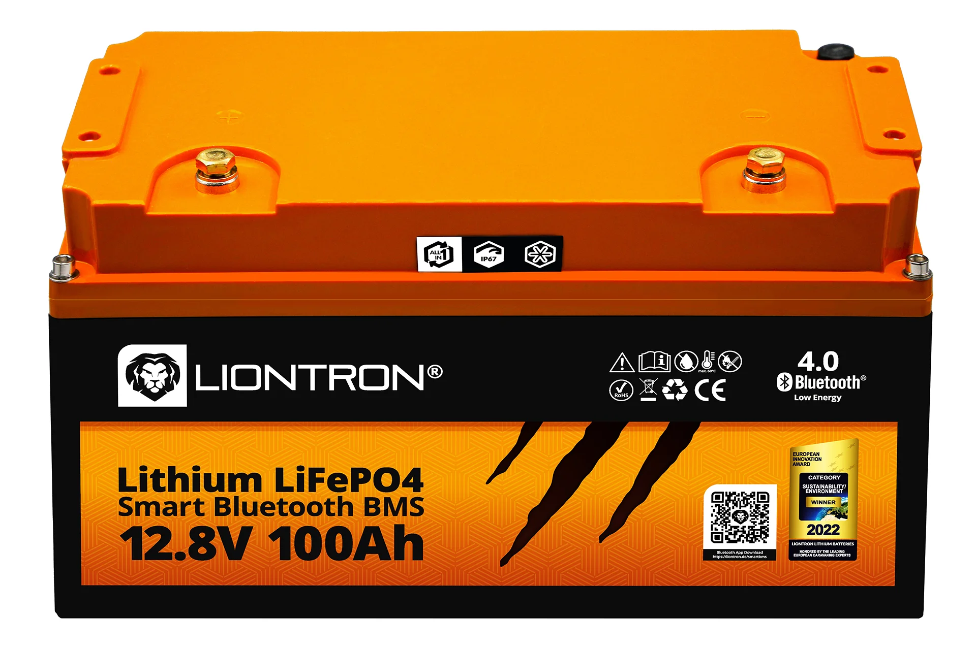 LiFePO4 12,8V 100Ah LXArctic smart BMS mit Bluetooth, Marine IP67