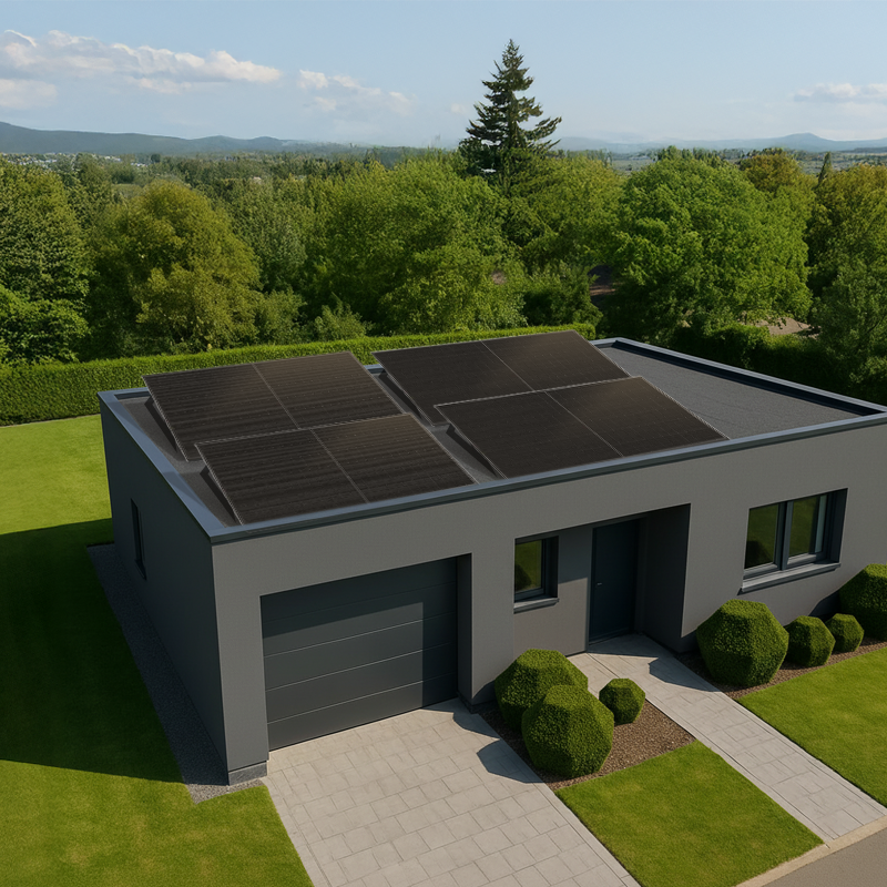 Balkonkraftwerk Basis 4 Module 1820Wp - Flachdach + 2KWh Speicher