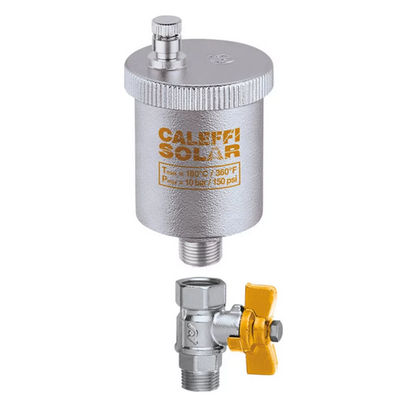 Caleffi Automatischer Schnellentlüfter und Absperrhahn 3/8” AG für Solaranlagen