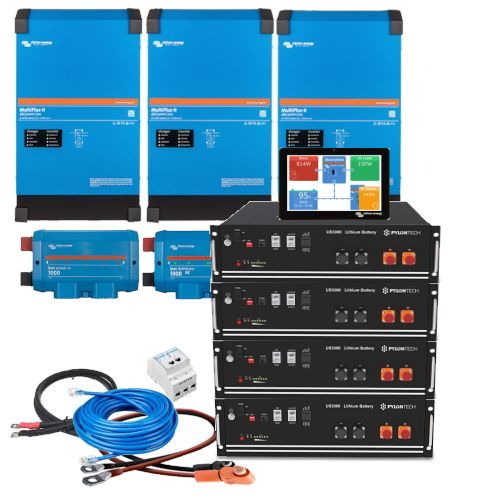 Multiplus-II 48V 3-Phasen 9kVA - Speicherpaket 14kWh LiFePO4 mit Cerbo