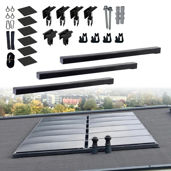 0° Flachdach Aufständerung aus Feinbeton - Set für 4 Module