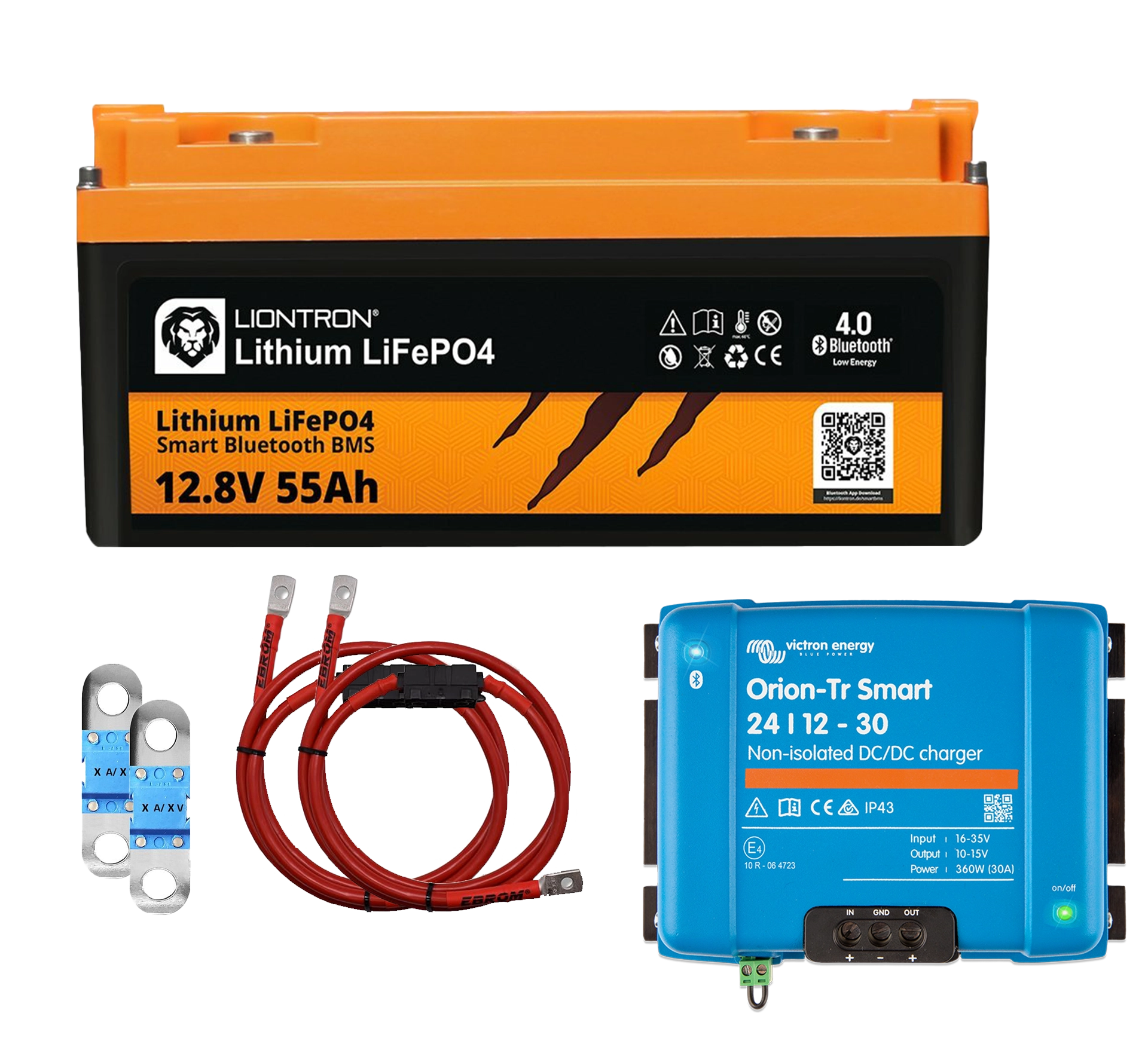 Booster Paket - LIONTRON LiFePO4 12,8V 80Ah + Victron Orion-Tr Smart 12/12-30A Ladebooster