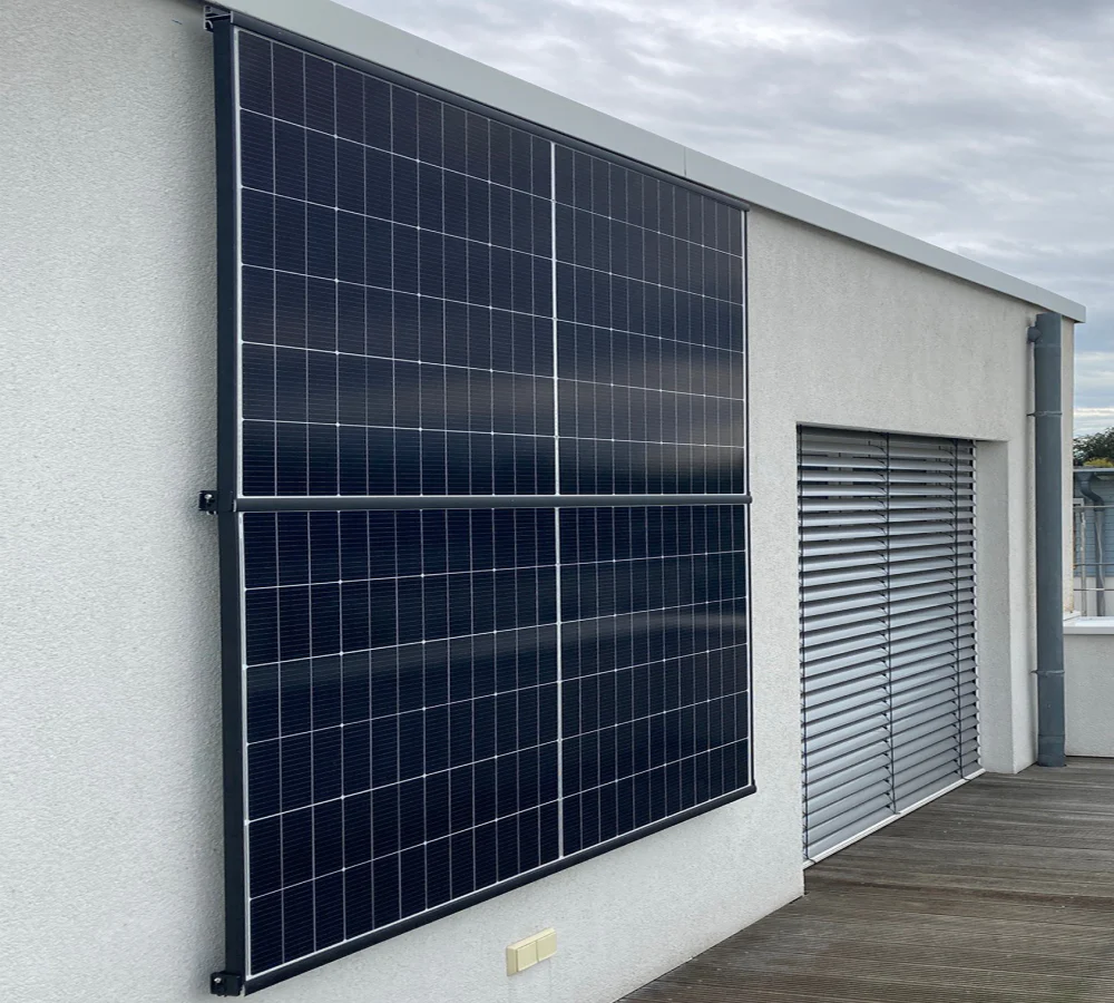 WandPV Premium verdecktes Montagesystem Sandwich (übereinander horizontal) Komplettset für 2 PV-Mod.