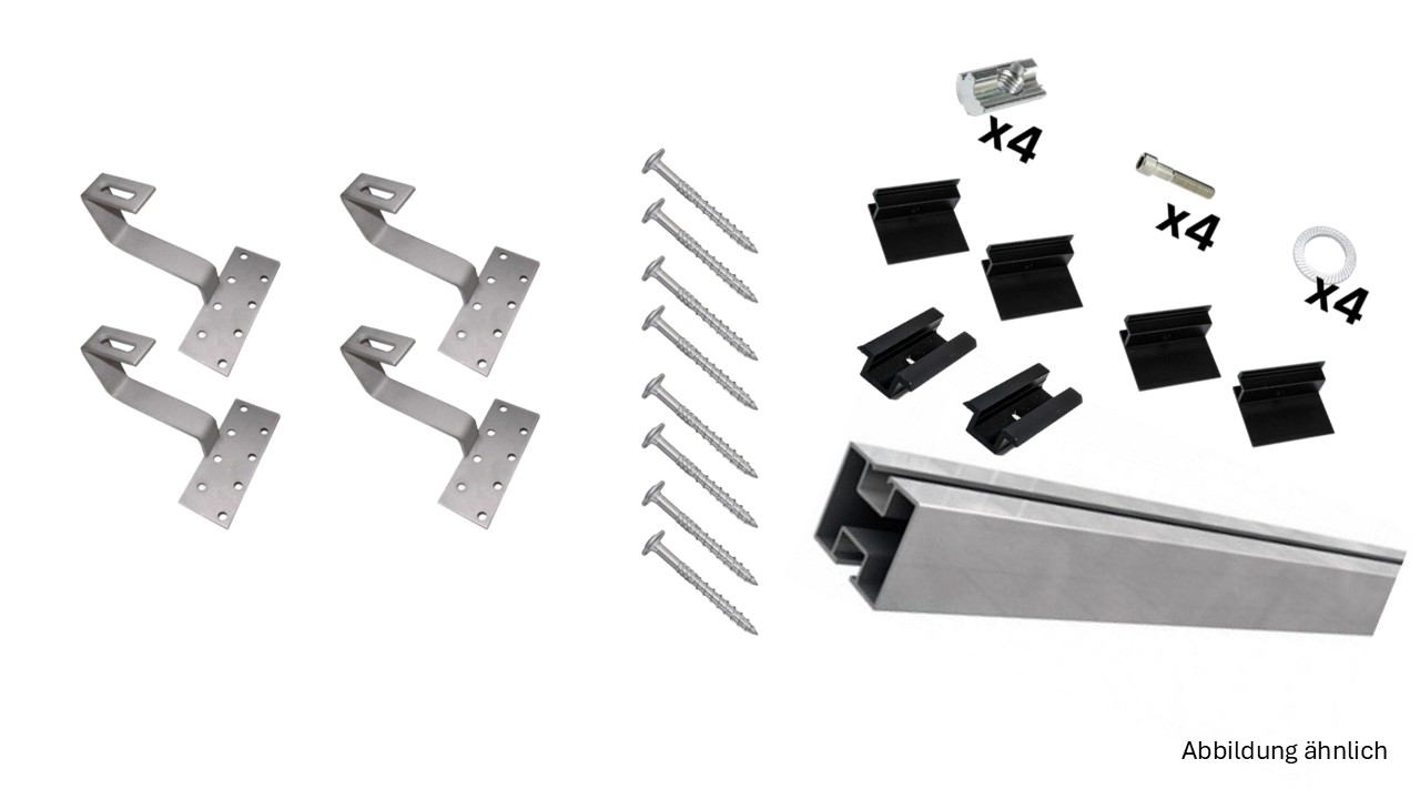 Montage-Set Ziegeldach 15 Module [400-450Wp] - 7 Paare plus 1 Einzelset