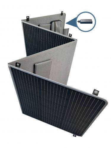 Solartasche Classic 200W inkl. Befestigung USB-A & USB-C dunkelgrau dreifach faltbar