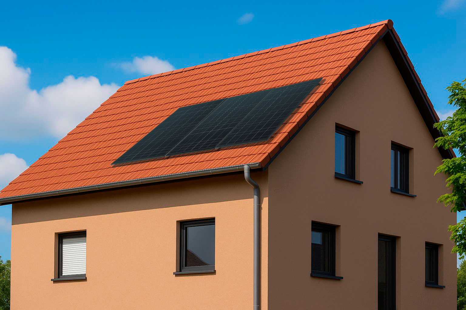 Balkonkraftwerk Premium 3 Module 1500Wp - Schrägdach + 2KWh Speicher