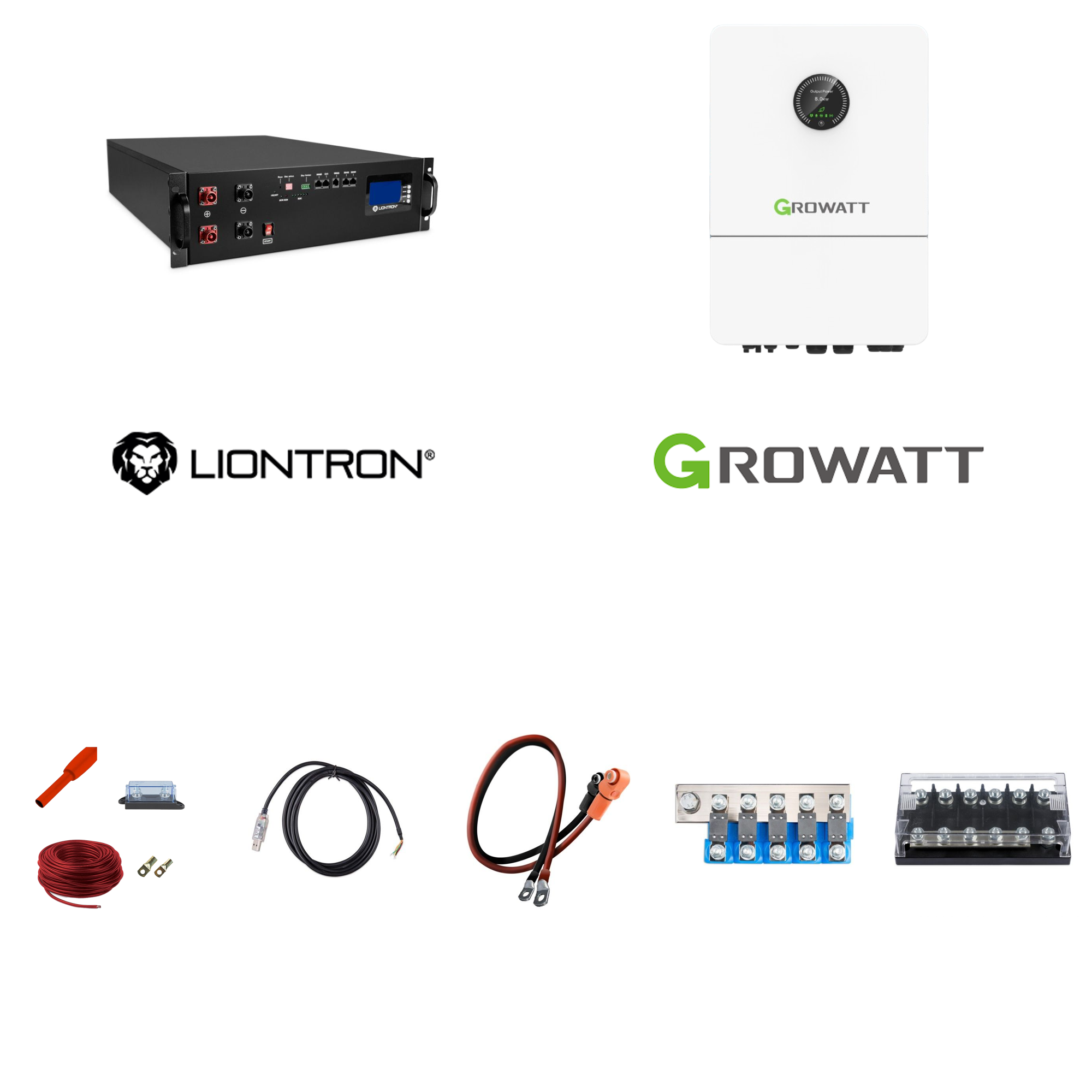 48V Speichersystem PV-Anlage - 15,36 kWh Liontron mit 15kVA Growatt-3-Phasen-Hybrid-WR