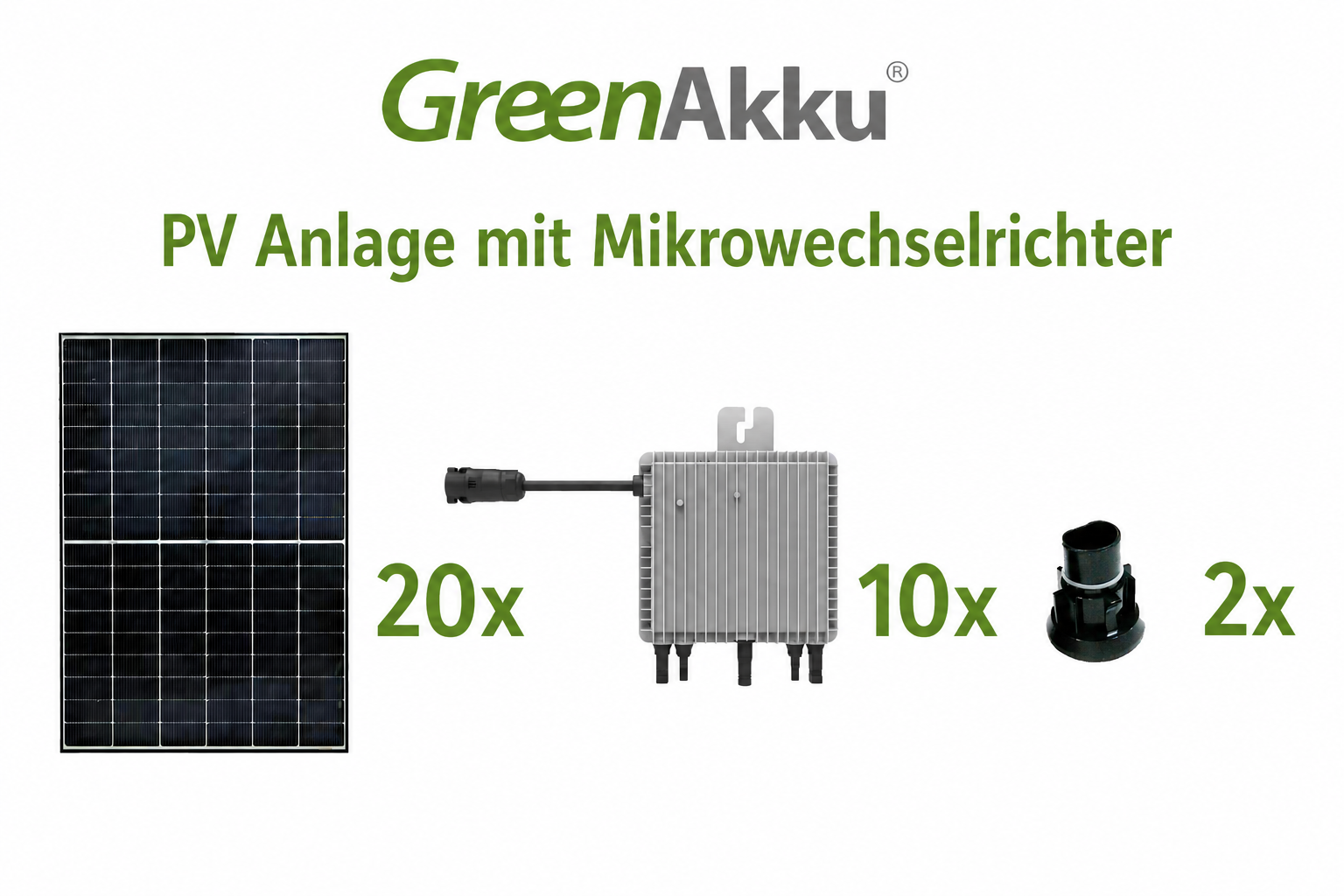 PV-Anlage mit Mikrowechselrichter - 20 bifaziale 450Wp Module - 9 KWp
