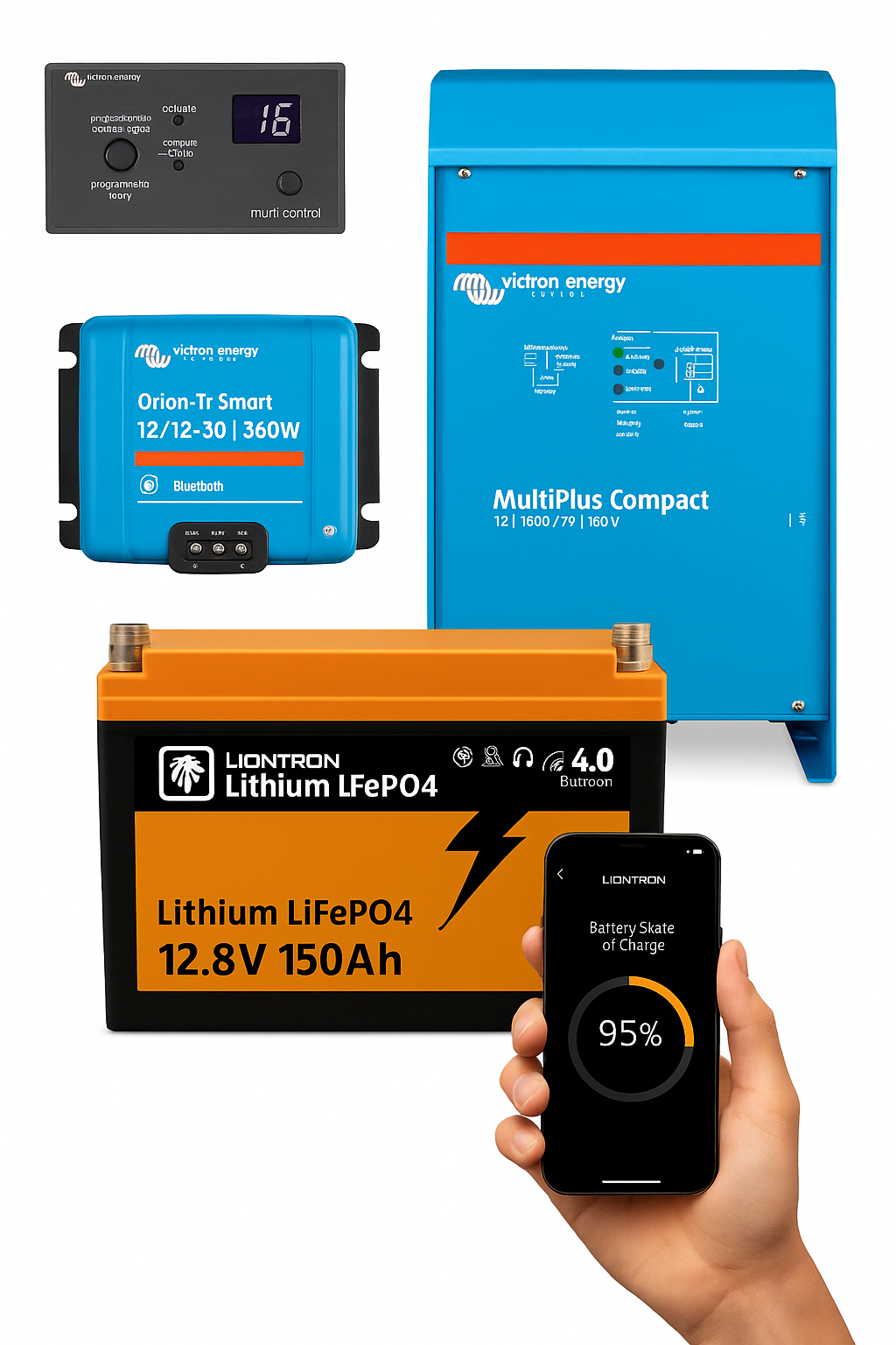 230V Camping Premium Autark Paket LIONTRON - 1,92 kWh / 150 Ah