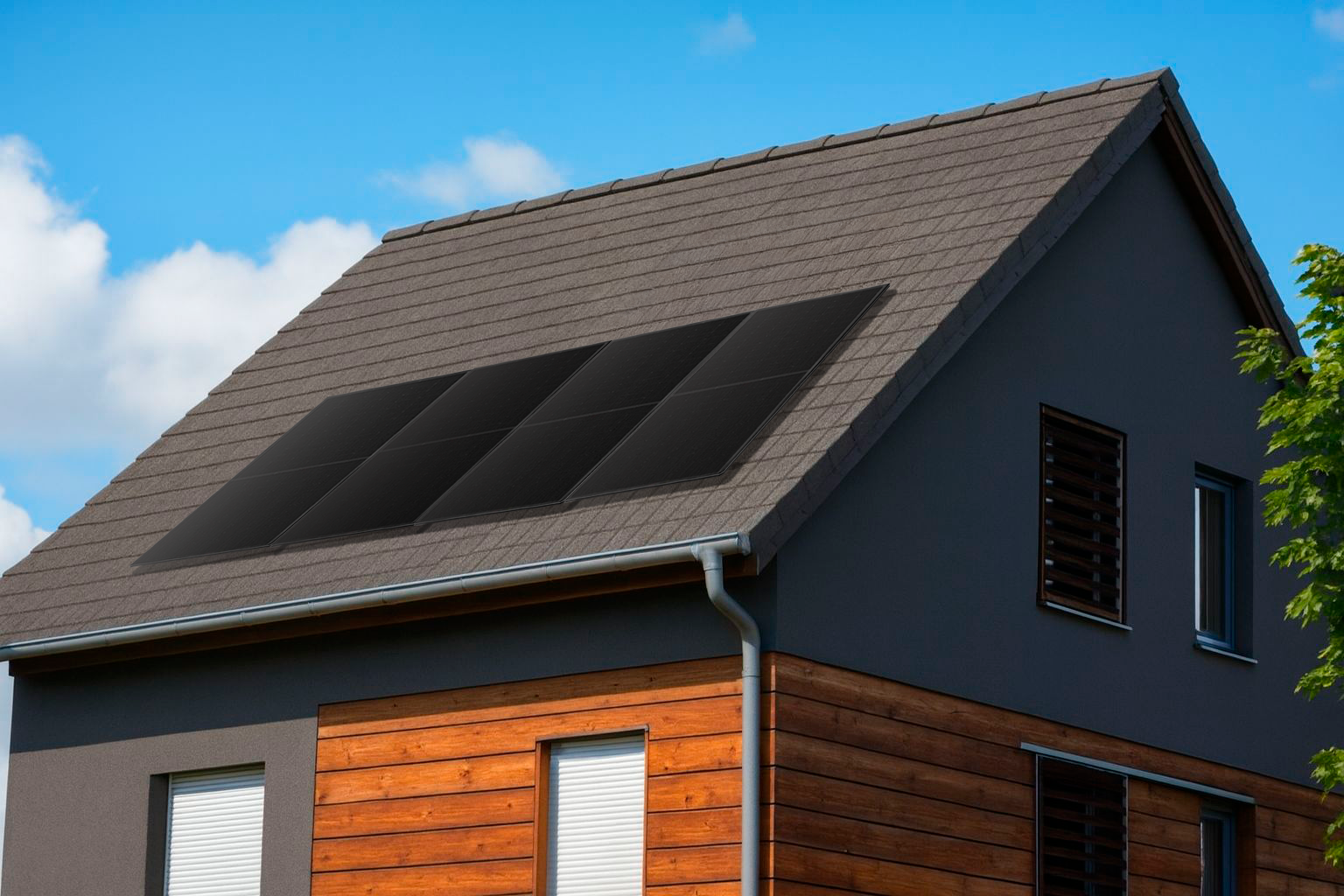 Balkonkraftwerk Basis 4 Module 1820Wp - Schrägdach + 2KWh Speicher