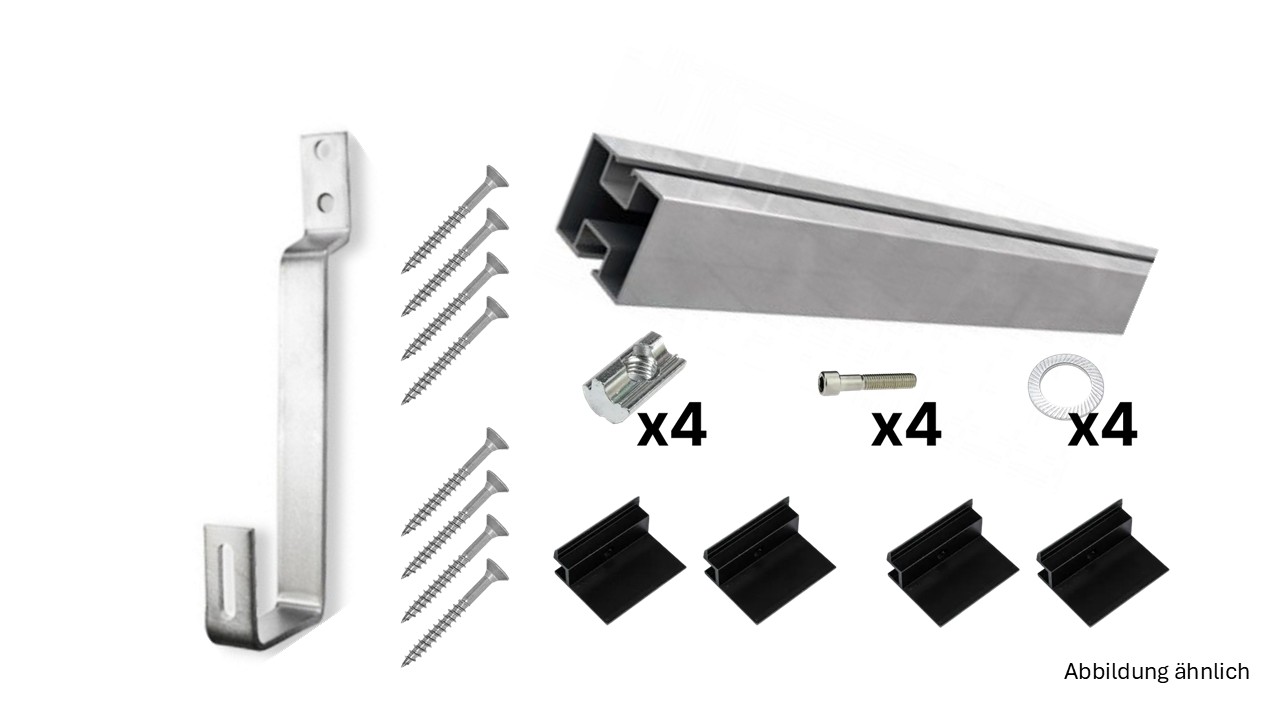 Montage-Set Biberschwanz 19 Module [400-450Wp] - 9 Paare plus 1 Einzelset