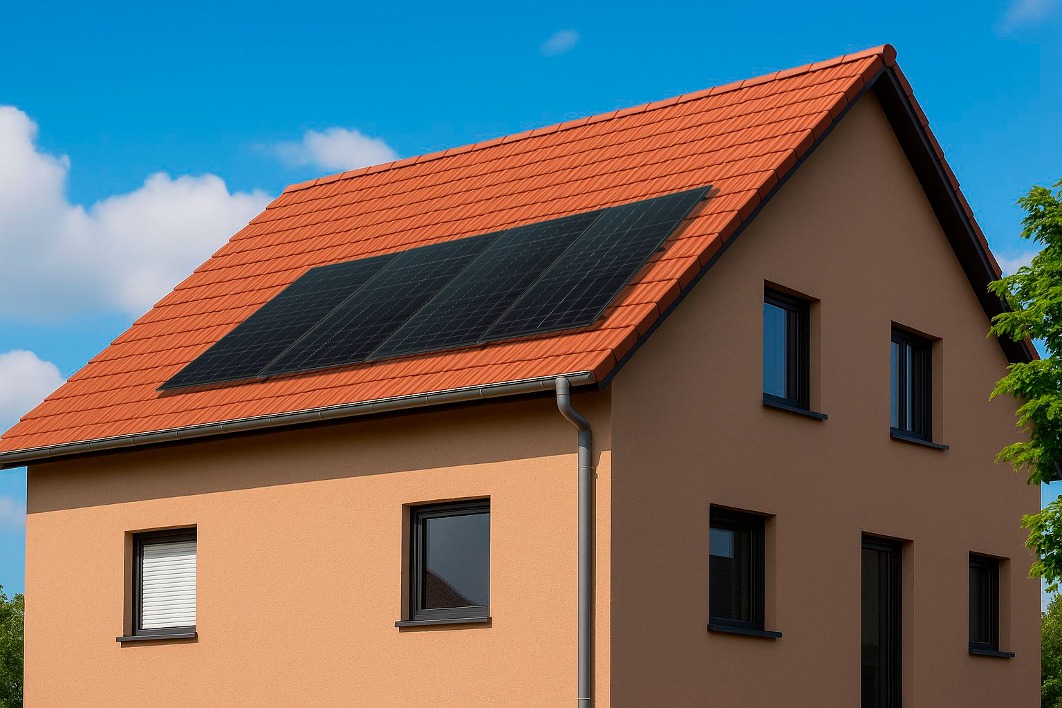 Balkonkraftwerk Premium 4 Module 2000Wp - Schrägdach + 2KWh Speicher