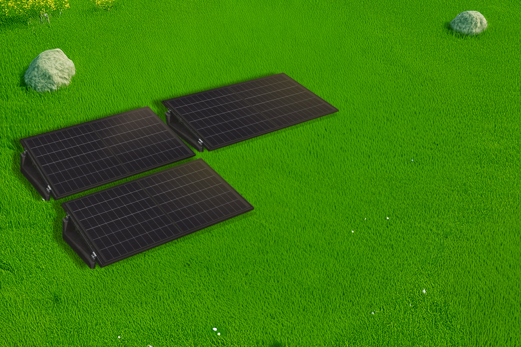 Balkonkraftwerk Premium 3 Module 1500Wp - Garten + 2KWh Speicher