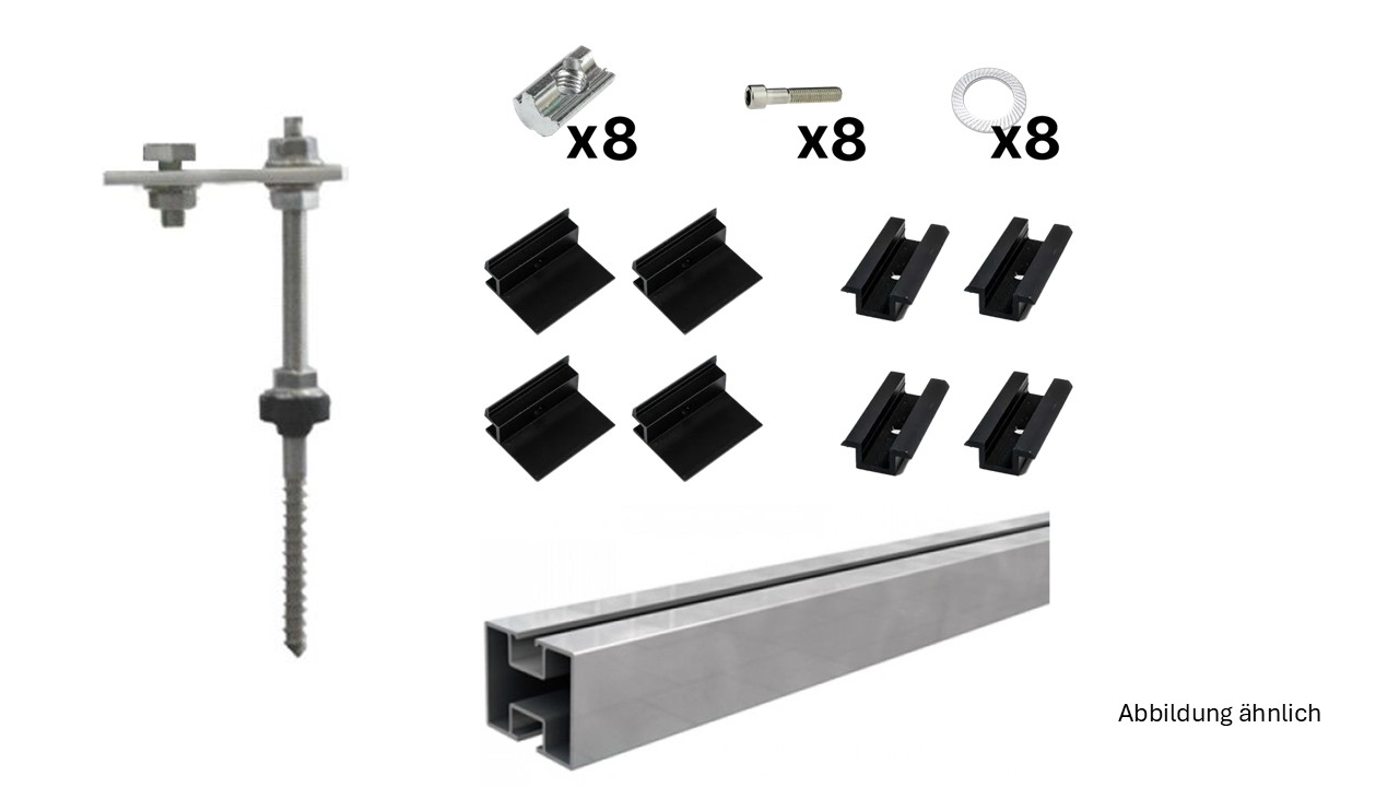 Montage-Set Stockschrauben 1 Modul [400-450Wp] aufrecht