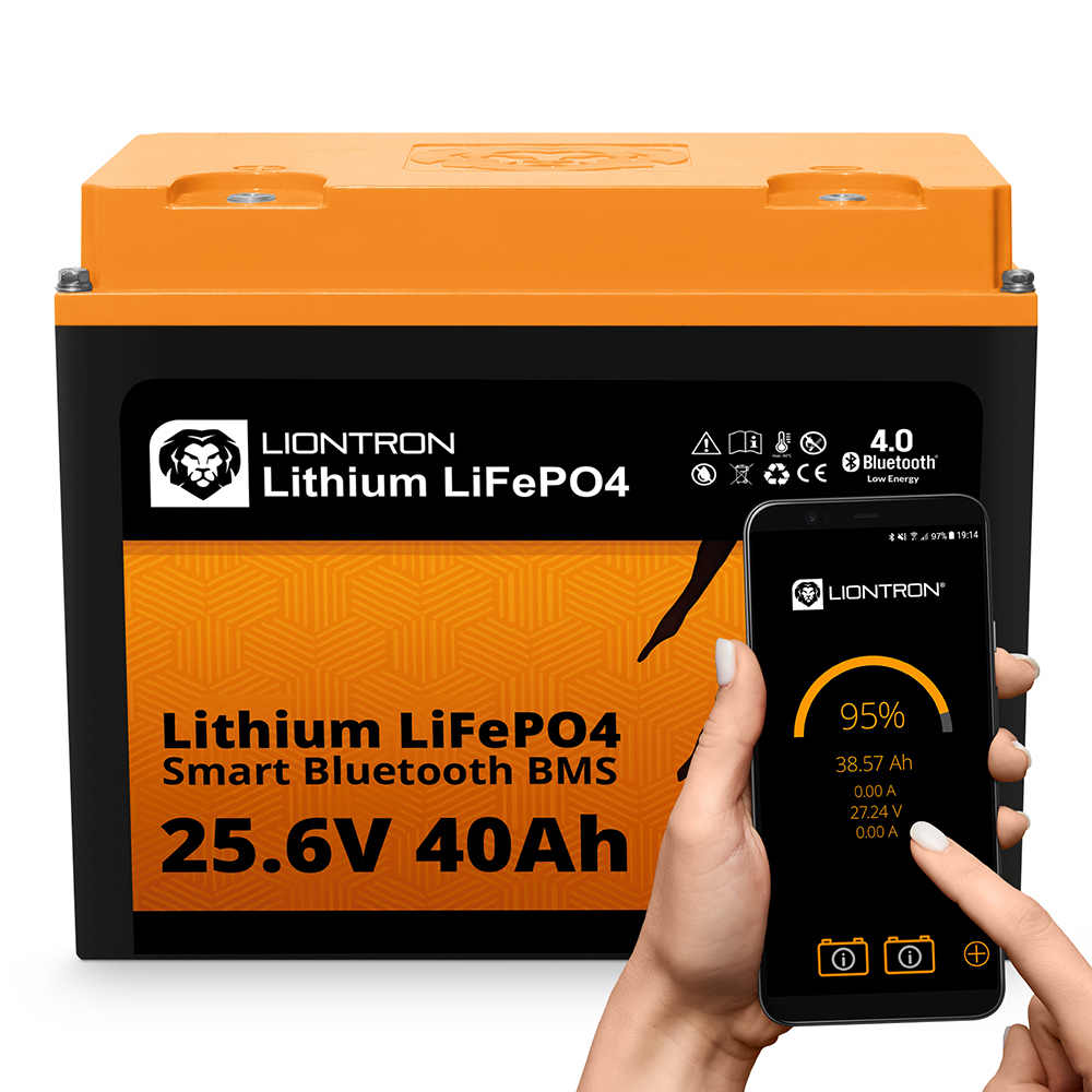 LiFePO4 25,6V Batterie 40Ah LX Smart BMS mit Bluetooth