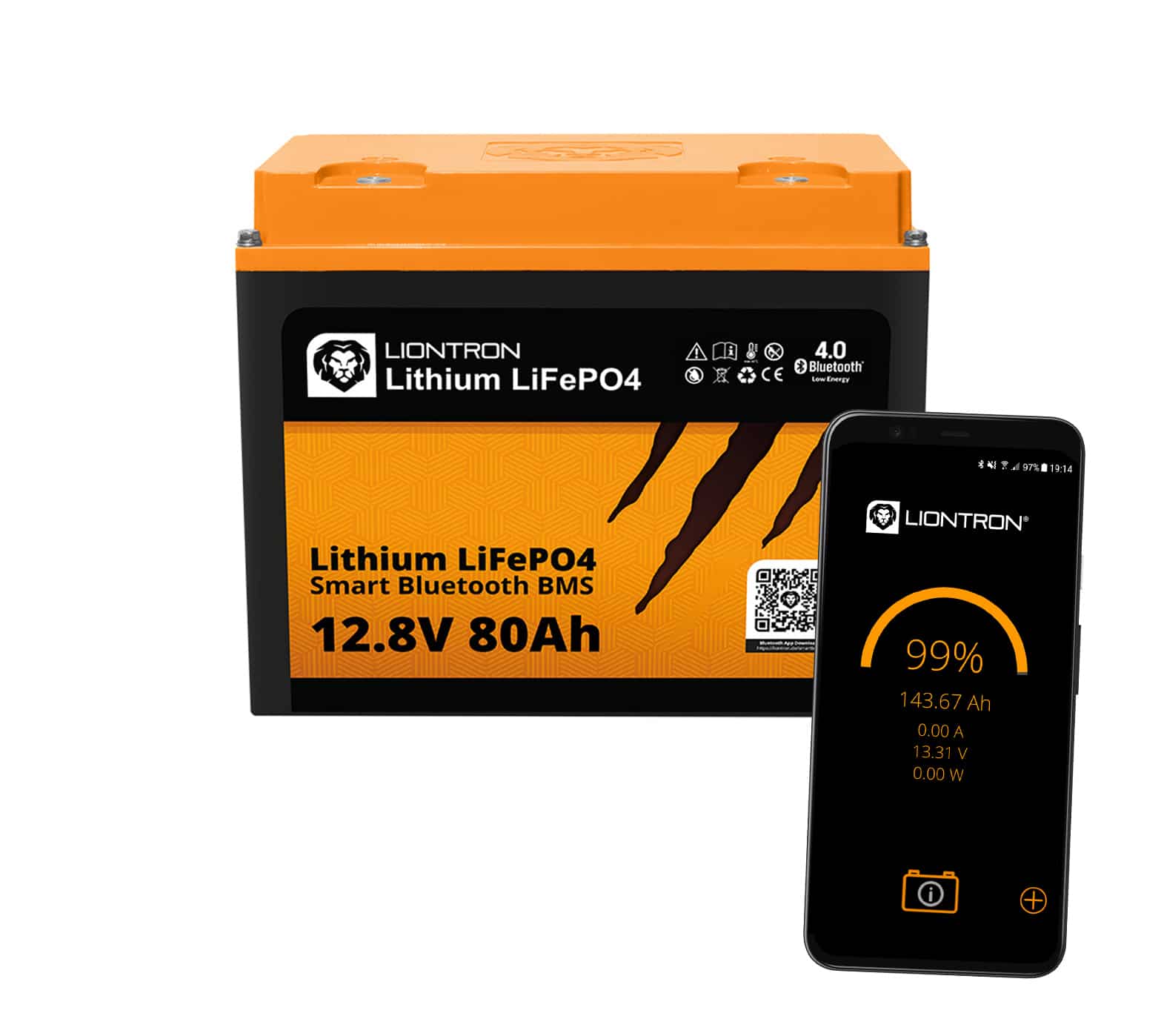 LiFePO4 Lithium Batterie 12,8V 80Ah LX Smart BMS mit Bluetooth