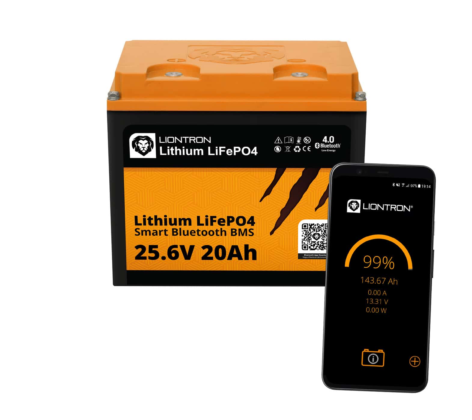 LiFePO4 25,6V Batterie 20Ah LX Smart BMS mit Bluetooth