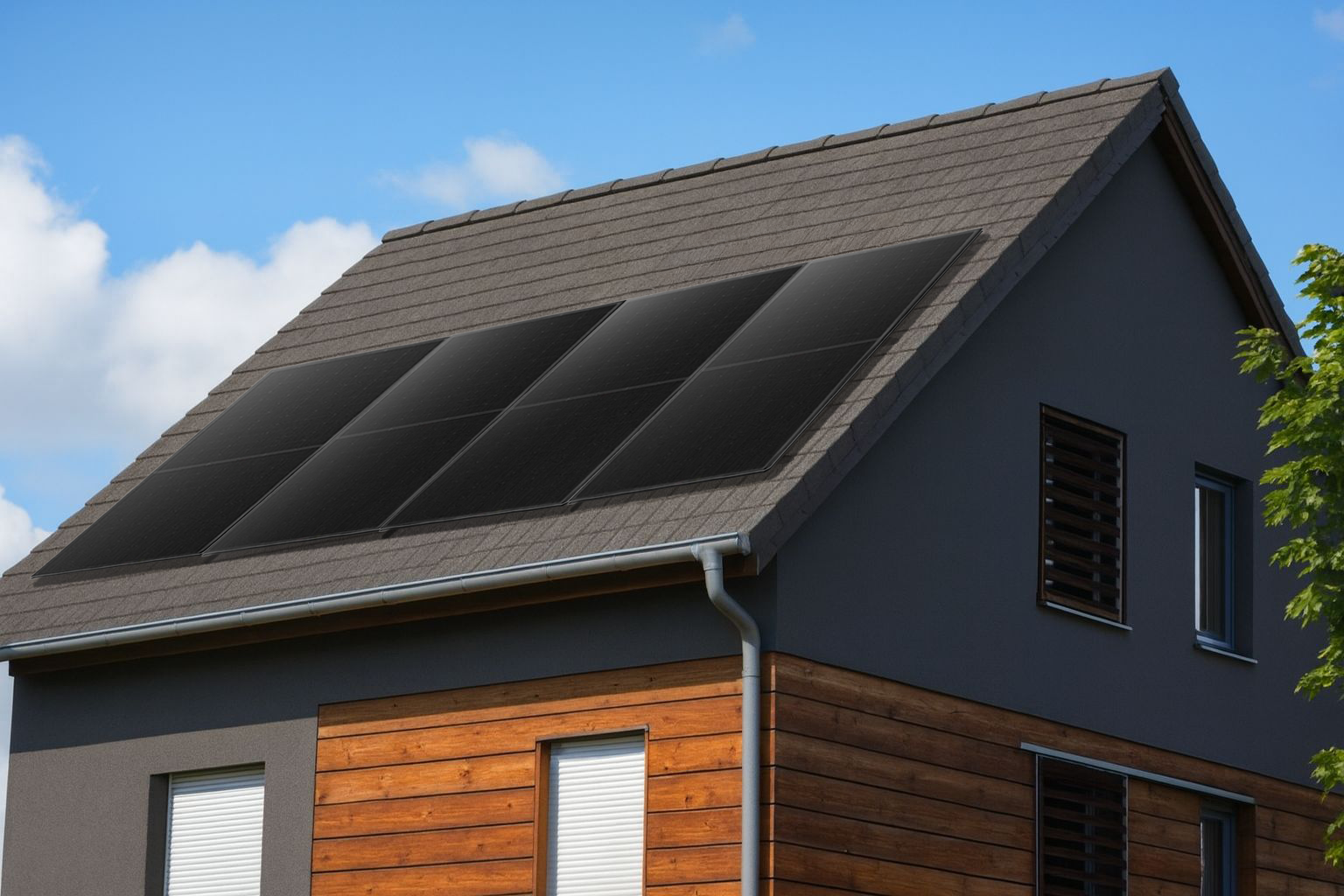 Balkonkraftwerk Budget Power 4 Module 1740 Wp - Schrägdach