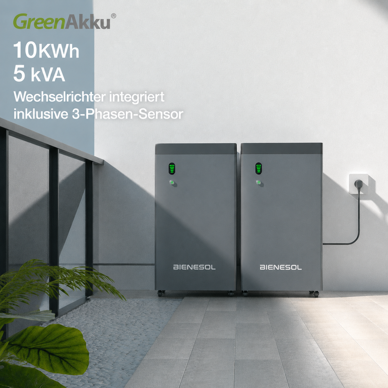  48V Speichersystem PV-Anlage -Cube 5200 10,2 kWh - 5 kVA mit integriertem Batteriewechselrichter 