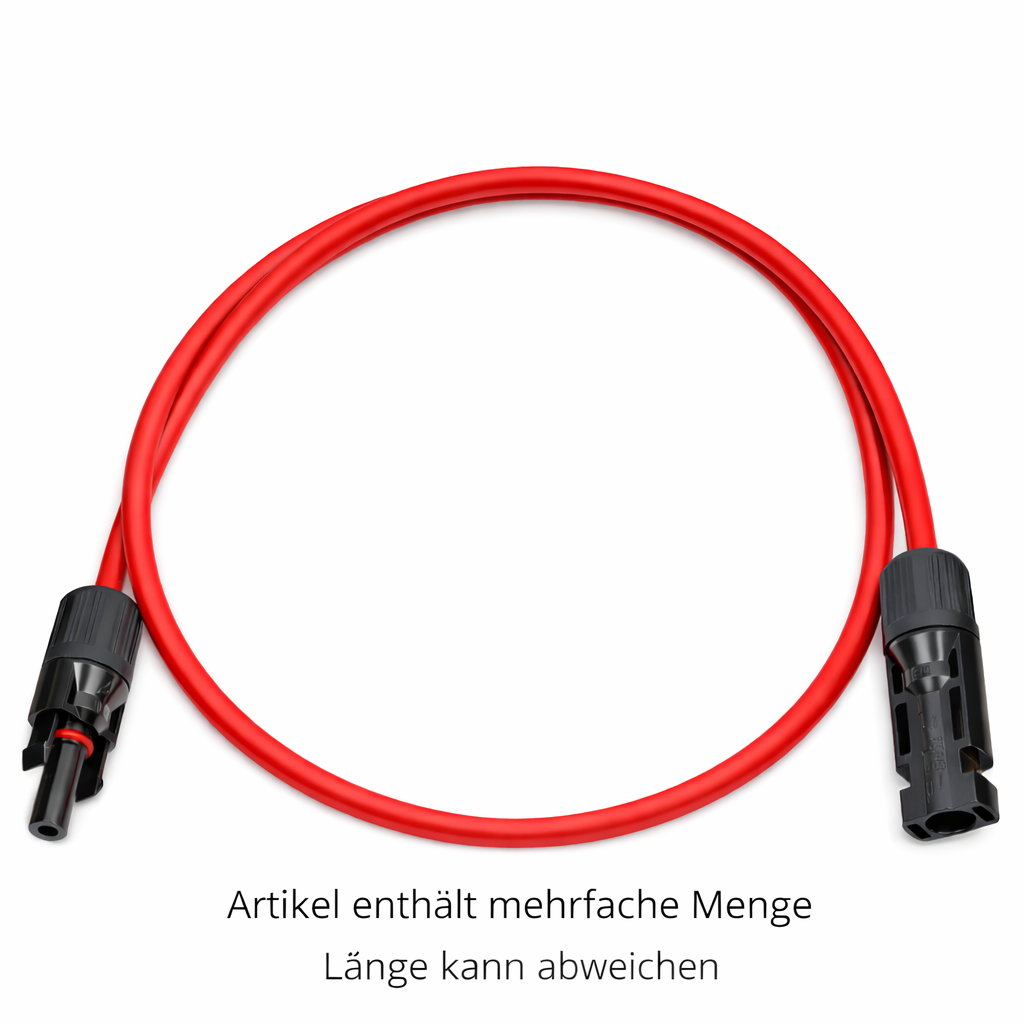 Solarkabel-Verlängerung Satz für 1 Modul - 4mm² - 10m Länge